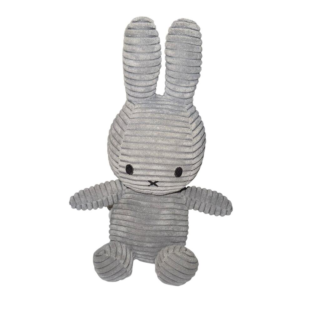 Grey Corduroy Miffy Bunny Rabbit Plush Toy Made Amsterdam Bon Ton Toys Nijntje
